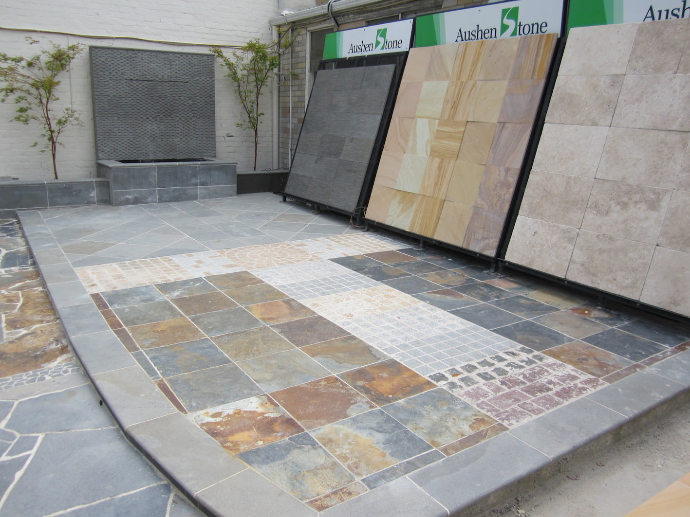 aushen stone outdoor pavers display