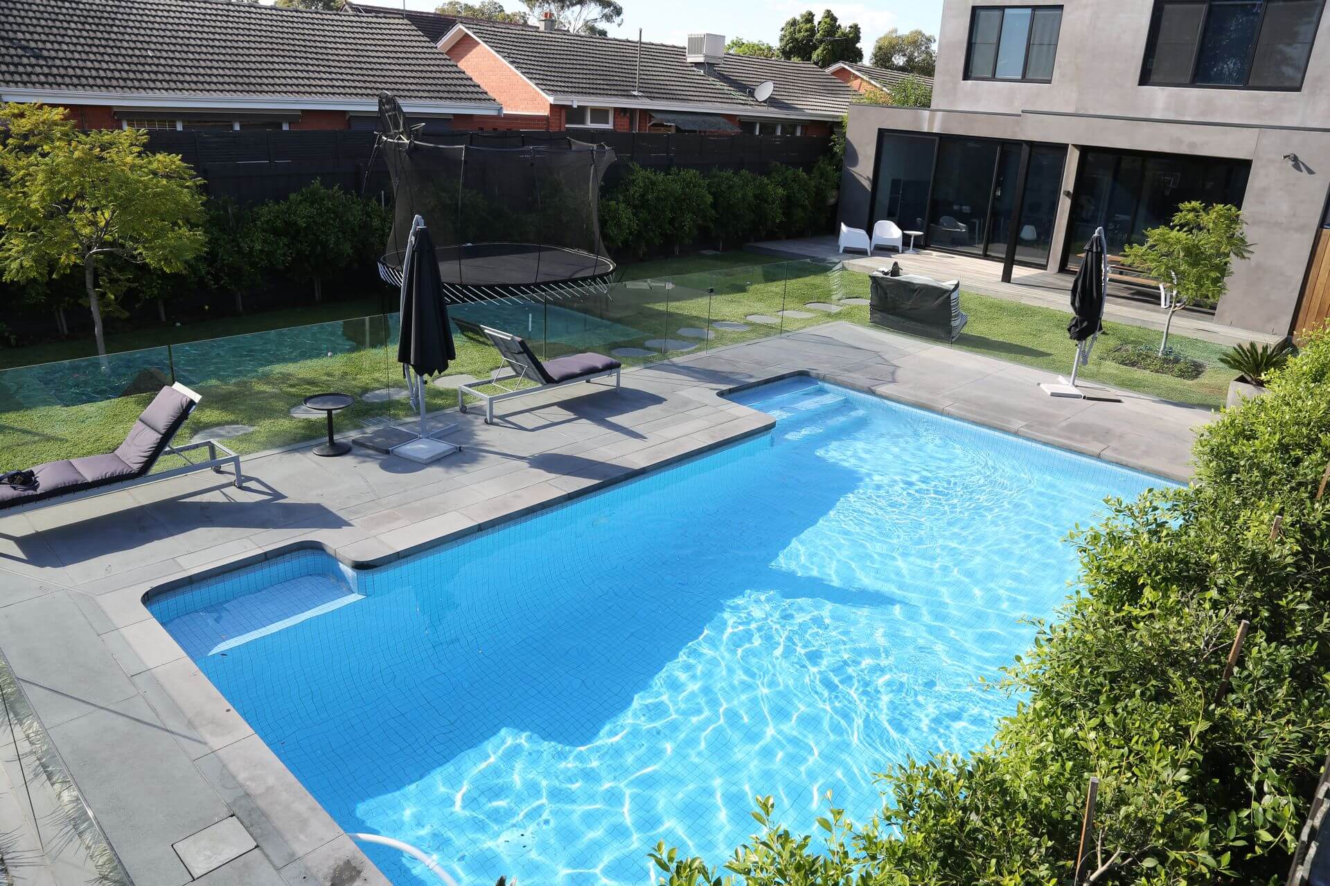 Bluestone Sawn Pool Custom curve